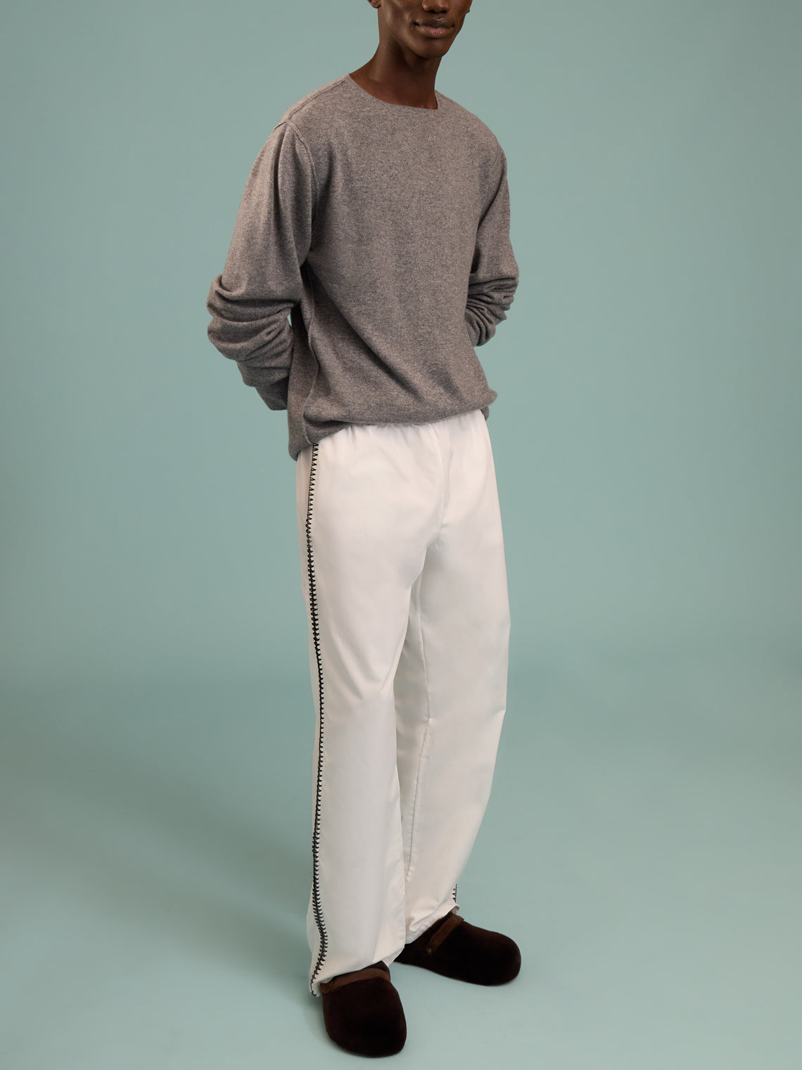 Denis Colomb - Cashmere Crew-Neck Sweater | Size: L - Gray - ABASK