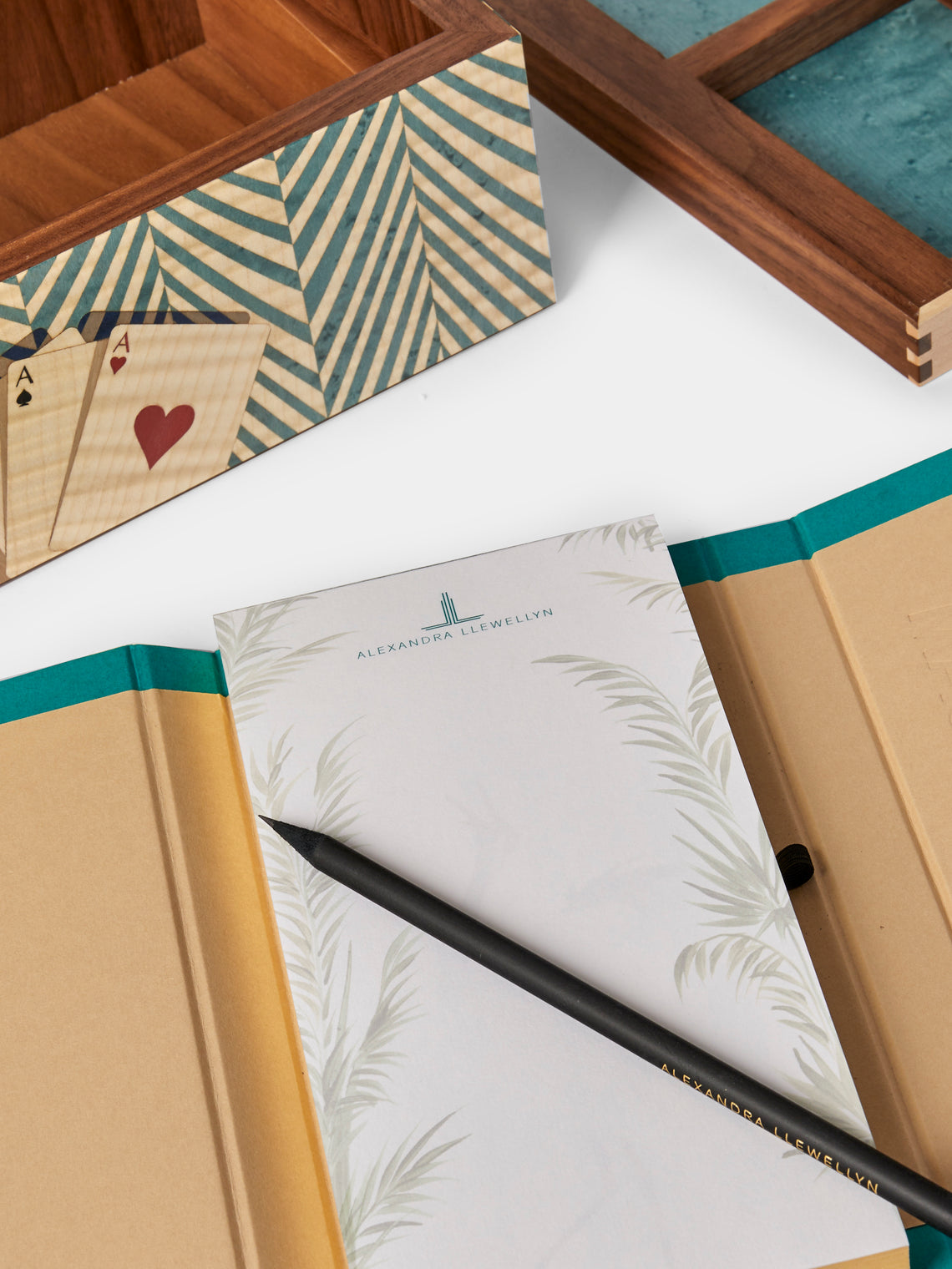Alexandra Llewellyn - Turquoise Wood Playing Cards Set - Blue - ABASK