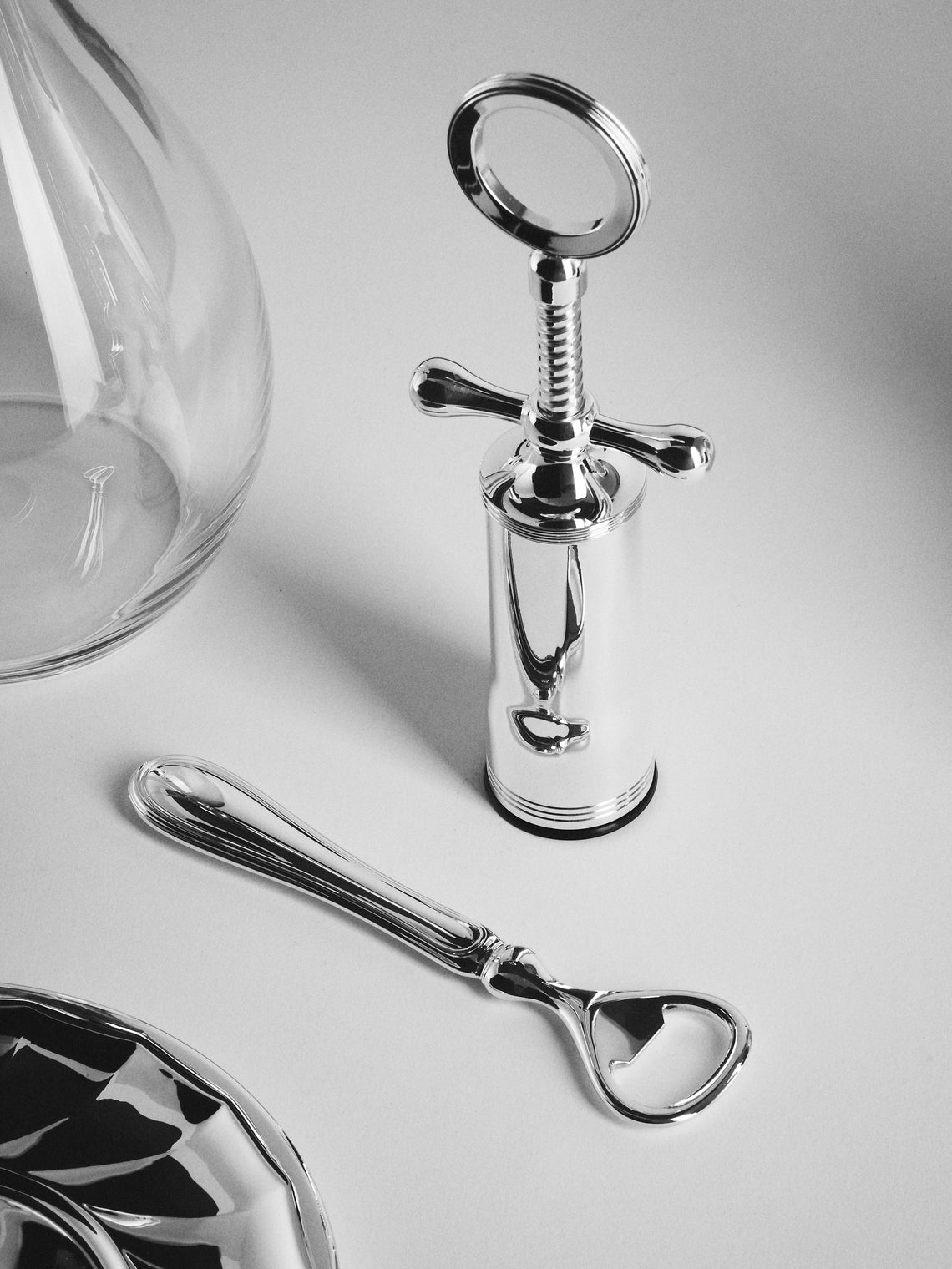 Greggio - Manhattan Silver-Plated Corkscrew and Bottle Opener - Silver - ABASK