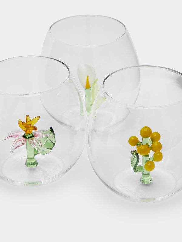 Casarialto - Flower Power Hand-Blown Murano Glass Tumblers (Set of 6) -  - ABASK