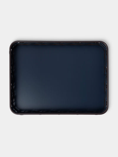 RUDI - Nassa Leather Tray (24in/60.5cm) - Blue - ABASK - 