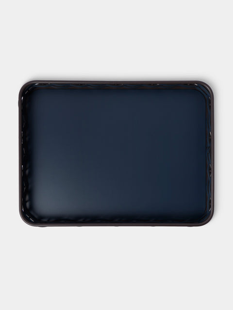 RUDI - Nassa Leather Tray (24in/60.5cm) - Blue - ABASK - 