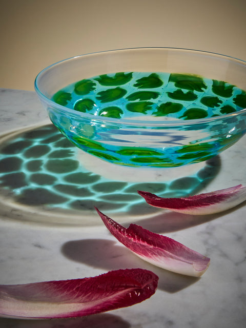 Antique and Vintage - 1951 Riccardo Licata for Cenedese Glass Bowl - Green - ABASK