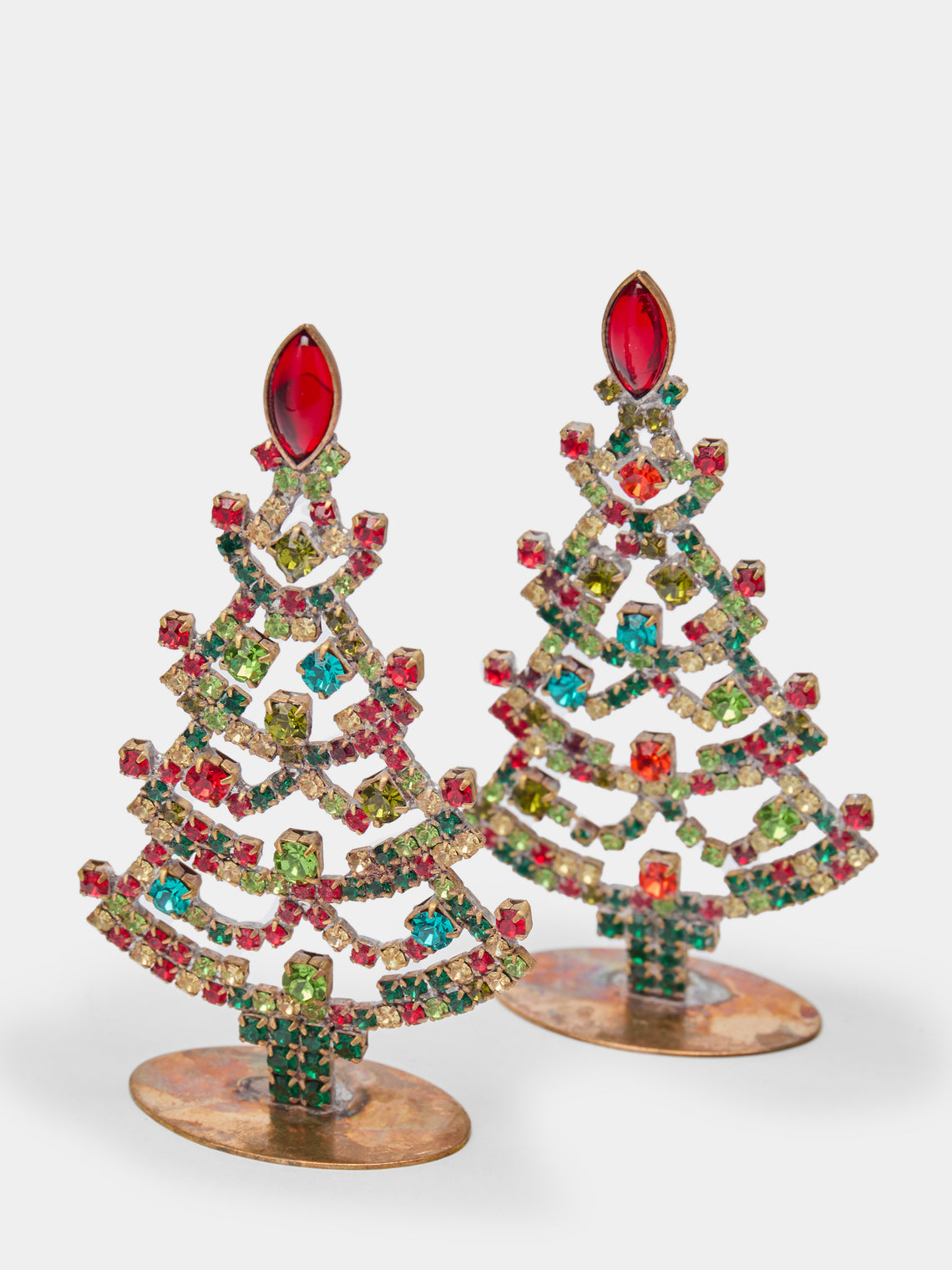 Antique and Vintage - 1930s Czech Jewelled Micro Christmas Trees (Set of 5) -  - ABASK