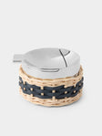 Pigment France - Toledo Leather and Rattan Ashtray - Blue - ABASK - 