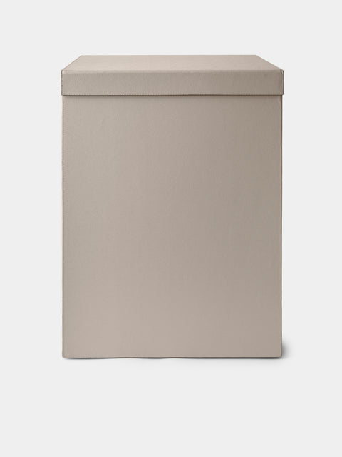 Giobagnara - Parma Leather Large Laundry Basket - Cream - ABASK - 