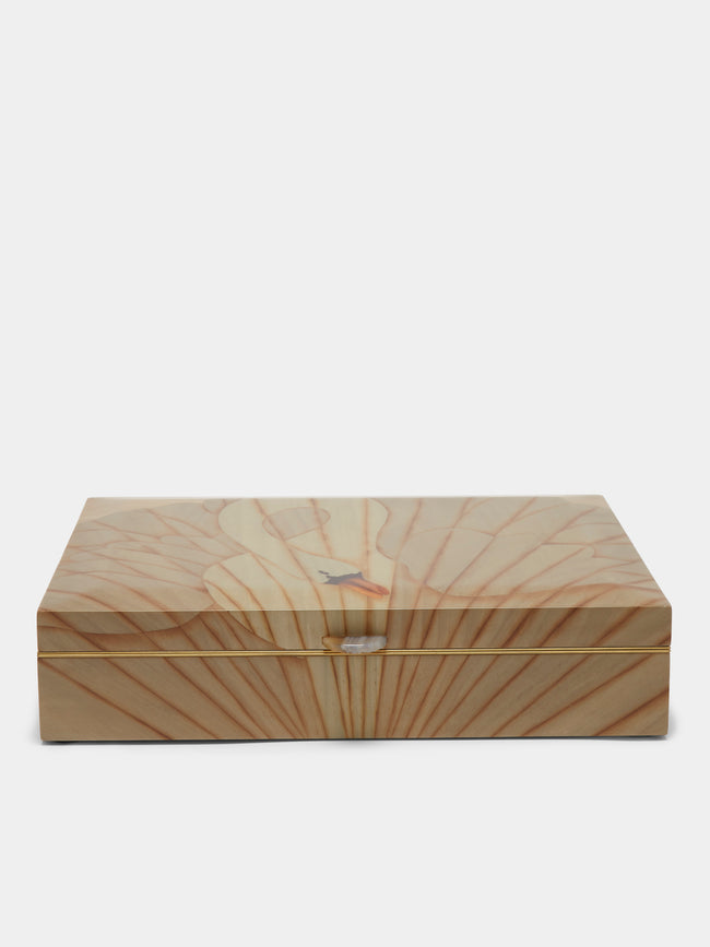 Silvia Furmanovich - Swans Marquetry Wood Box - Beige - ABASK - 