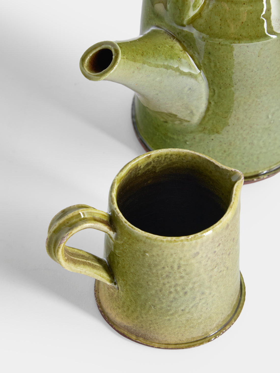 Neville Tatham - Slipware Teapot and Creamer - Green - ABASK