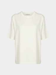 Arch4 - Golden Baby Goat Cashmere Oversized T-Shirt | Size: S - Cream - ABASK - 