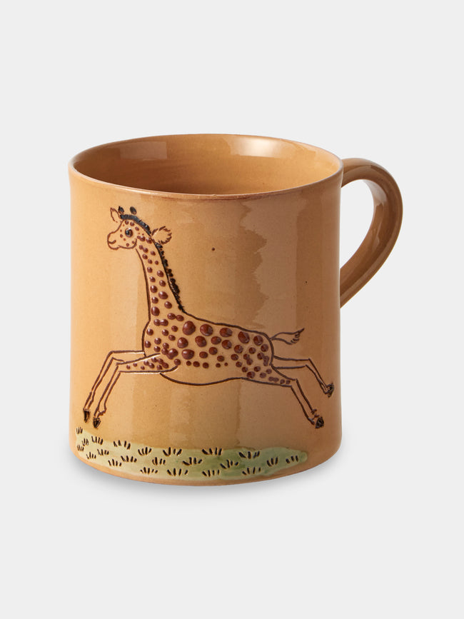 Poterie d’Évires - Animals Hand-Painted Ceramic Mugs (Set of 4) - Cream - ABASK