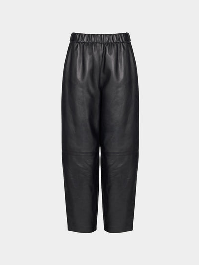 Dusan - Carrot Leather Trousers | Size: S - Navy - ABASK - 