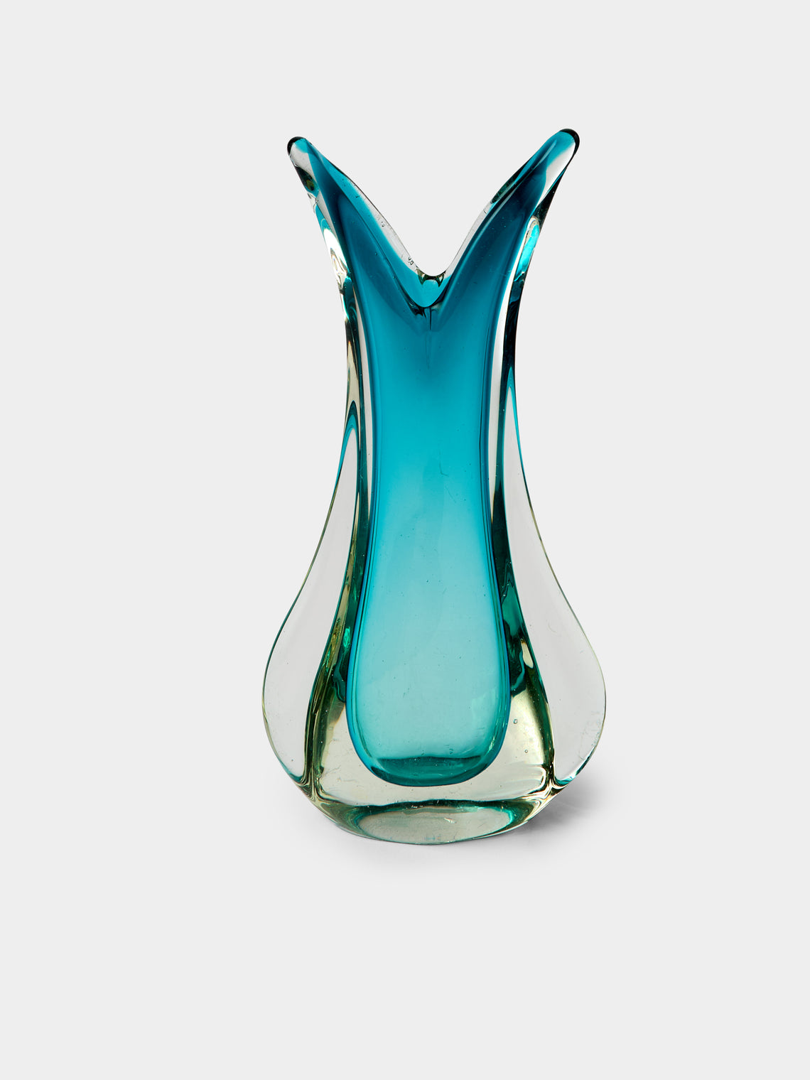 Antique and Vintage - Mid-Century Crystal Vase - Blue - ABASK - 