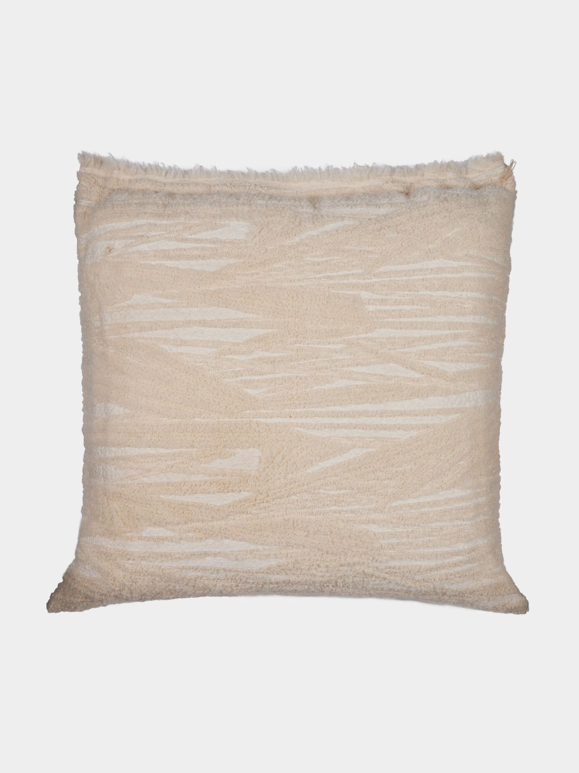 The House of Lyria - Biplex Wool and Cotton Cushion (23.5in/60cm) - Cream - ABASK