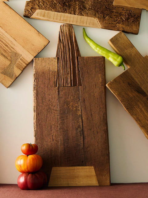 Art Brugi - Hand-Carved Oak Serving Board - Brown - ABASK