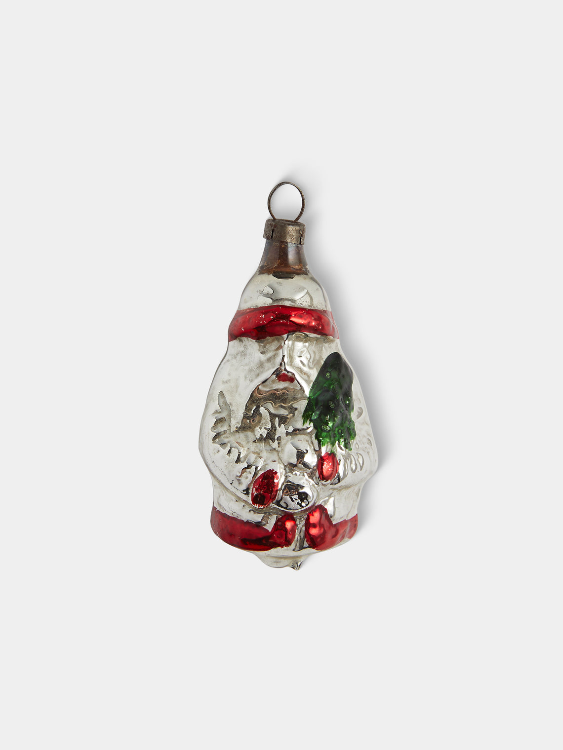 Antique and Vintage - Early-20th-Century Father Christmas Glass Baubles (Set of 6) - Red - ABASK