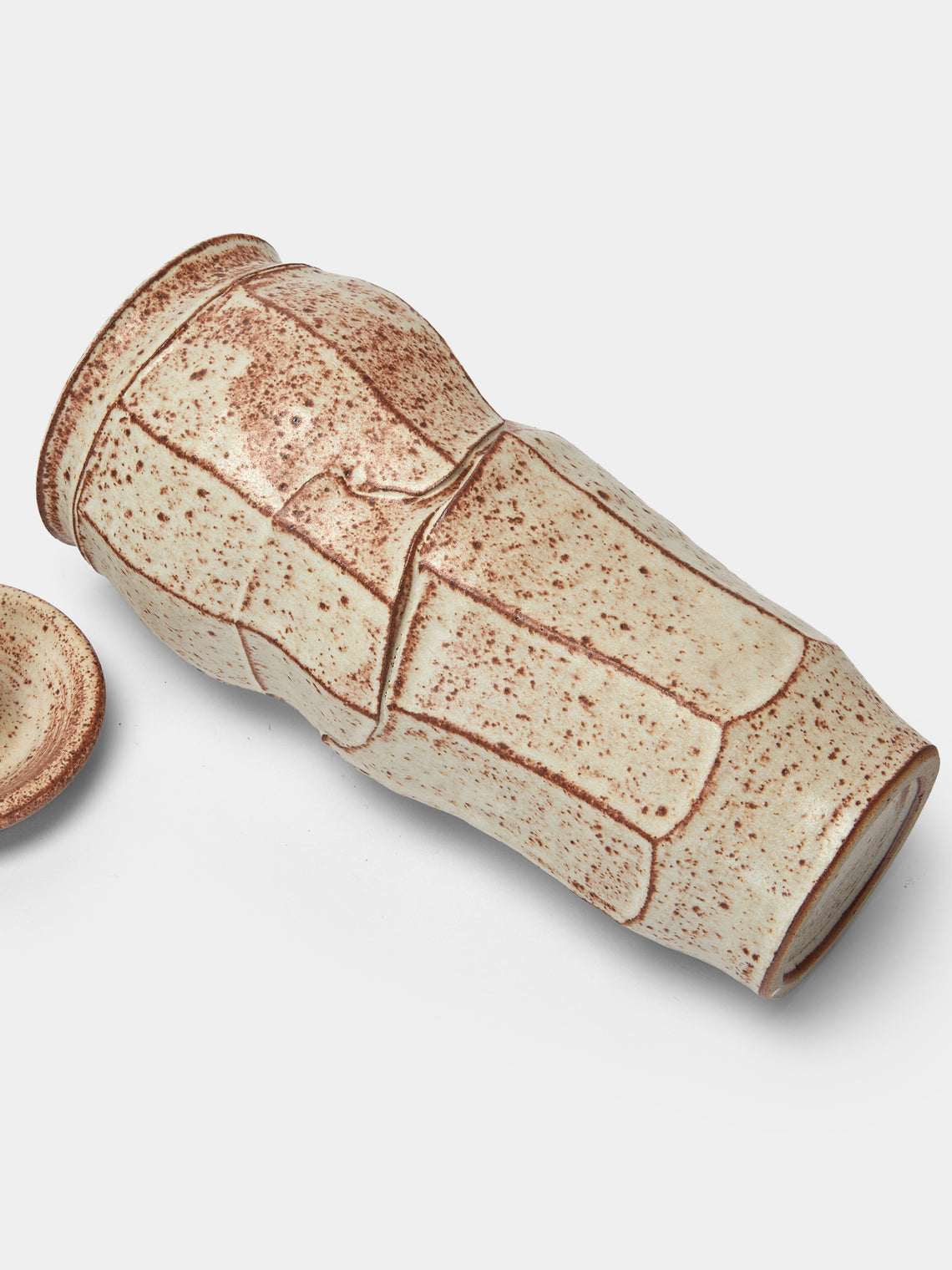 Adam Ross - Hand-Thrown Ceramic Faceted Lidded Jar - Beige - ABASK