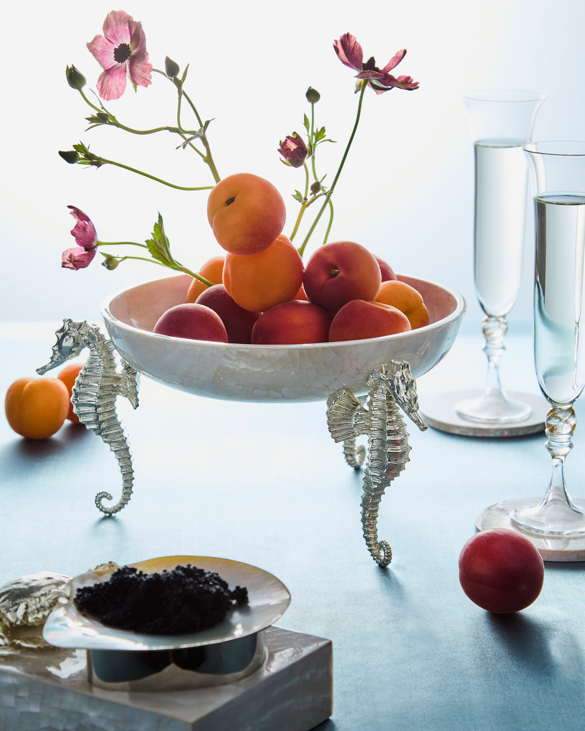 Objet Luxe - Seahorse Silver-Plated and Mother-of-Pearl Raised Bowl - Ivory - ABASK