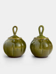 Neville Tatham - Slipware Small Jars (Set of 2) - Green - ABASK - 