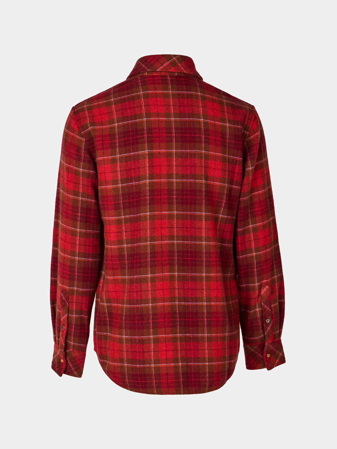 God's True Cashmere - Love Tartan Cashmere Shirt | Size: S - Red - ABASK