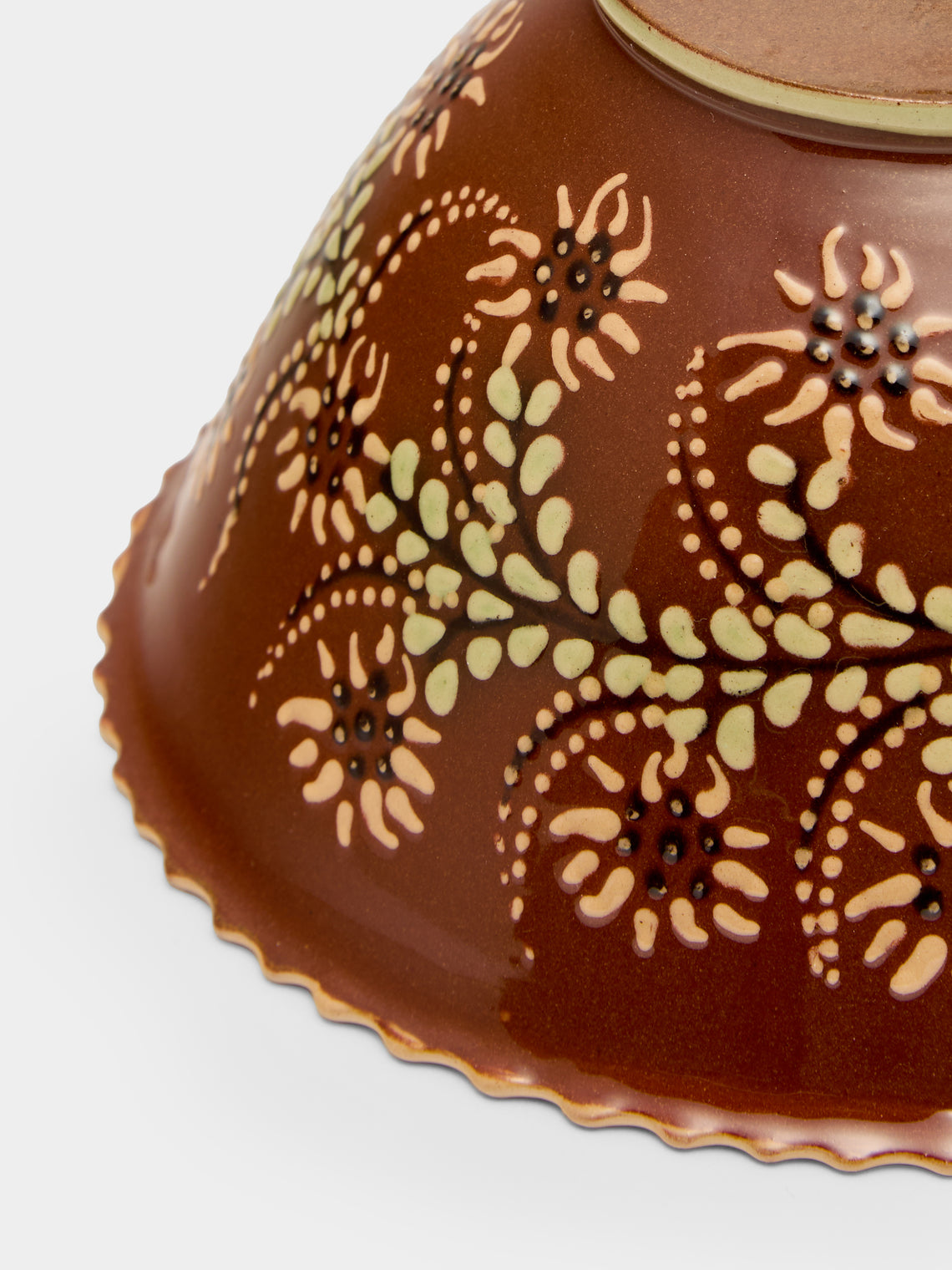 Poterie d’Évires - Flowers Hand-Painted Ceramic Mini Salad Bowl - Light brown - ABASK
