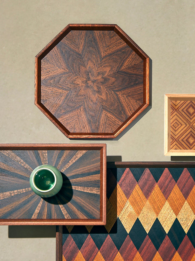 Mori Kougei - Poke Rosewood Square Tray (11in/27.5cm) - Brown - ABASK