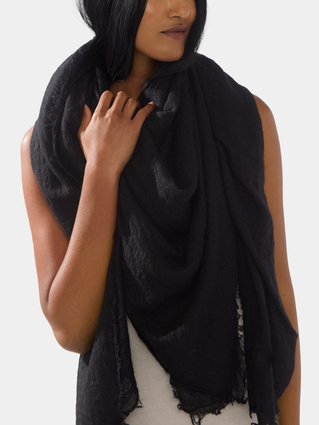 Frenckenberger - Cashmere Scarf | One Size - Black - ABASK