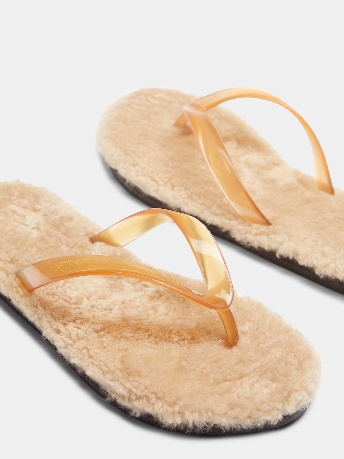 Ancient Greek Sandals - Shearling Saionara Slippers | Size: 40 - Cream - ABASK