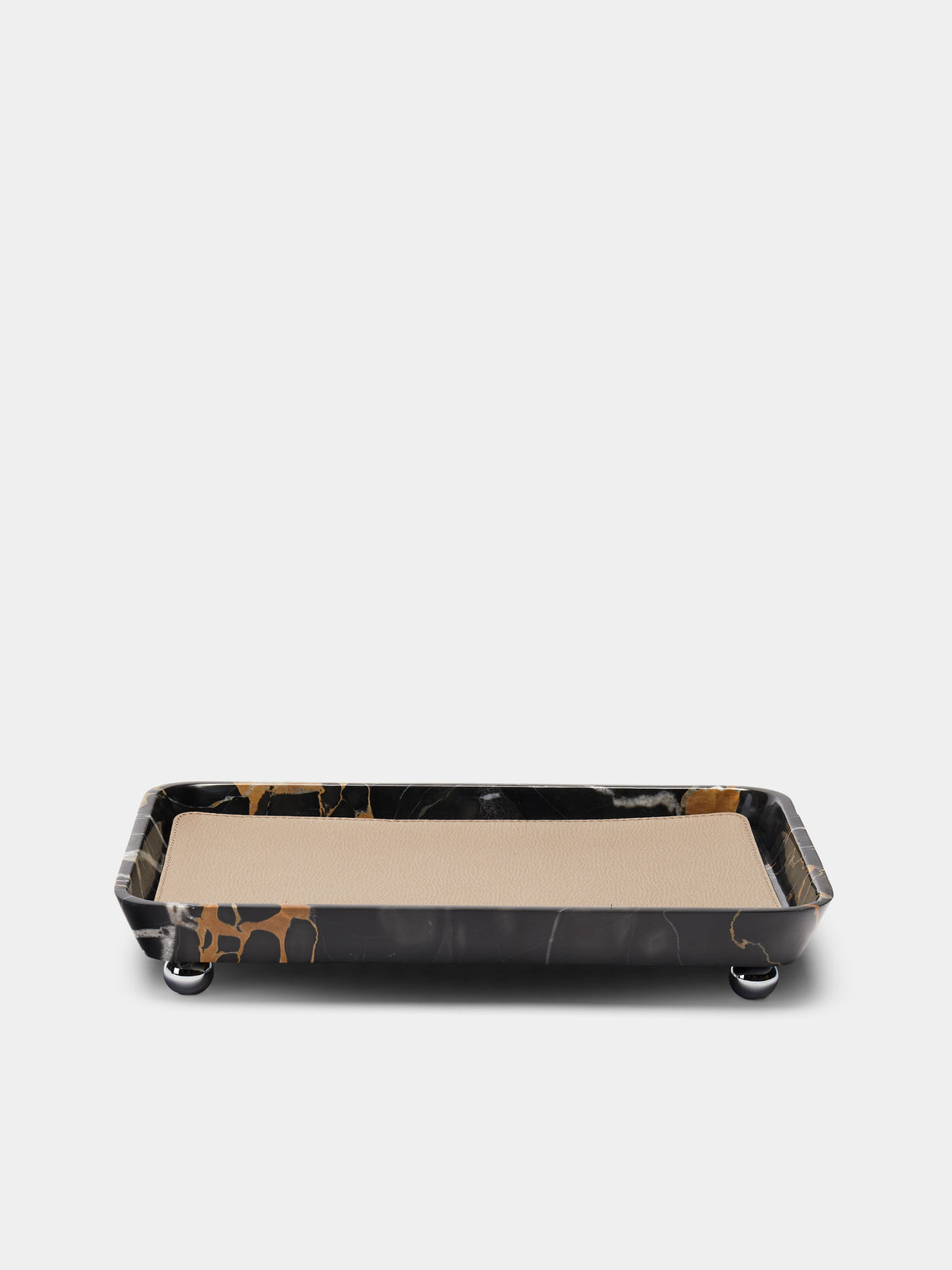 Giobagnara - Monza Leather and Marble Valet Tray (10in/25cm) - Beige - ABASK - 