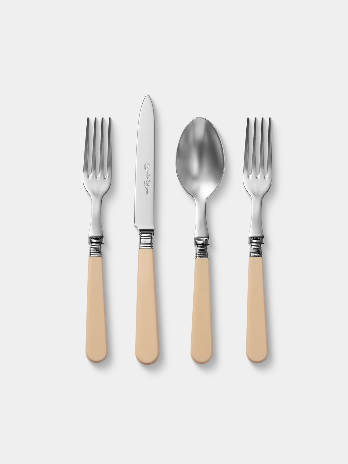 Alain Saint-Joanis - | Set of 4 Pieces | Joyau Resin Starter / Dessert Cutlery - Cream - ABASK - 