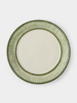 Tessalume Ceramiche - | Set of 4 | Wicker Hand-Painted Ceramic Charger Plates - Light Green - ABASK - 