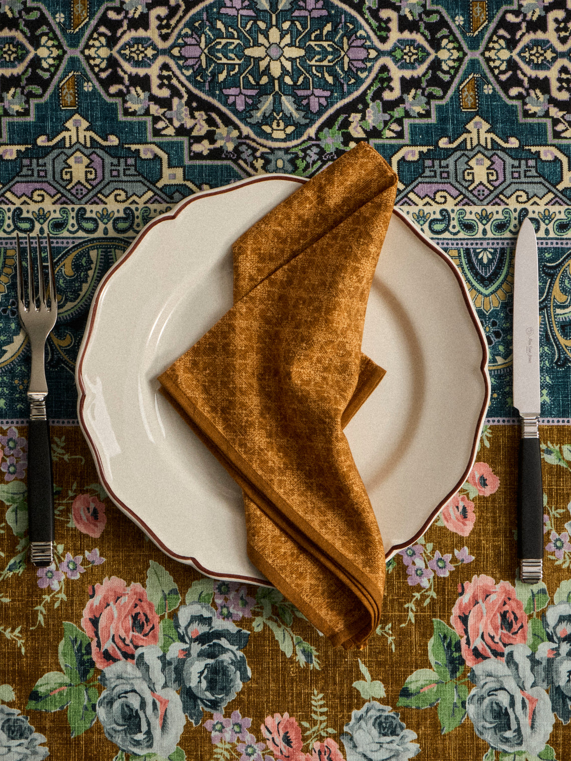 D'Ascoli - | Set of 4 | Evora Printed Cotton Napkins - Multiple - ABASK