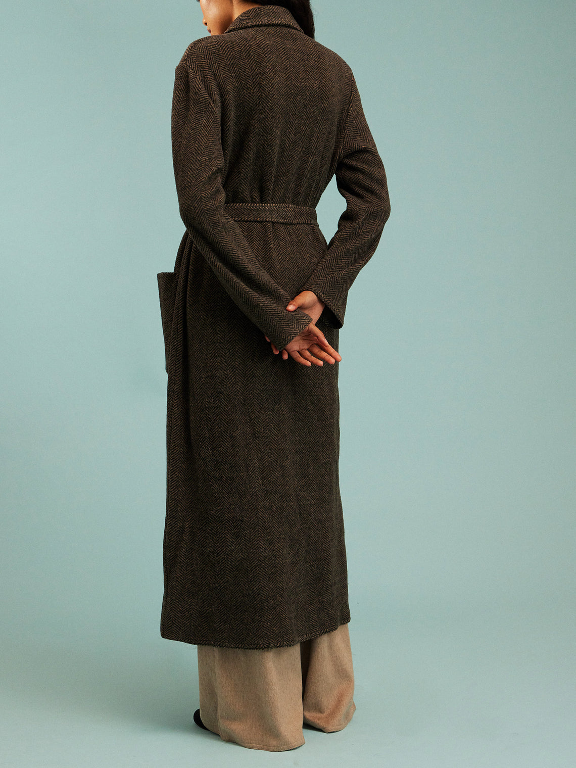Dusan - Cashmere Long Robe | Size: S - Brown - ABASK