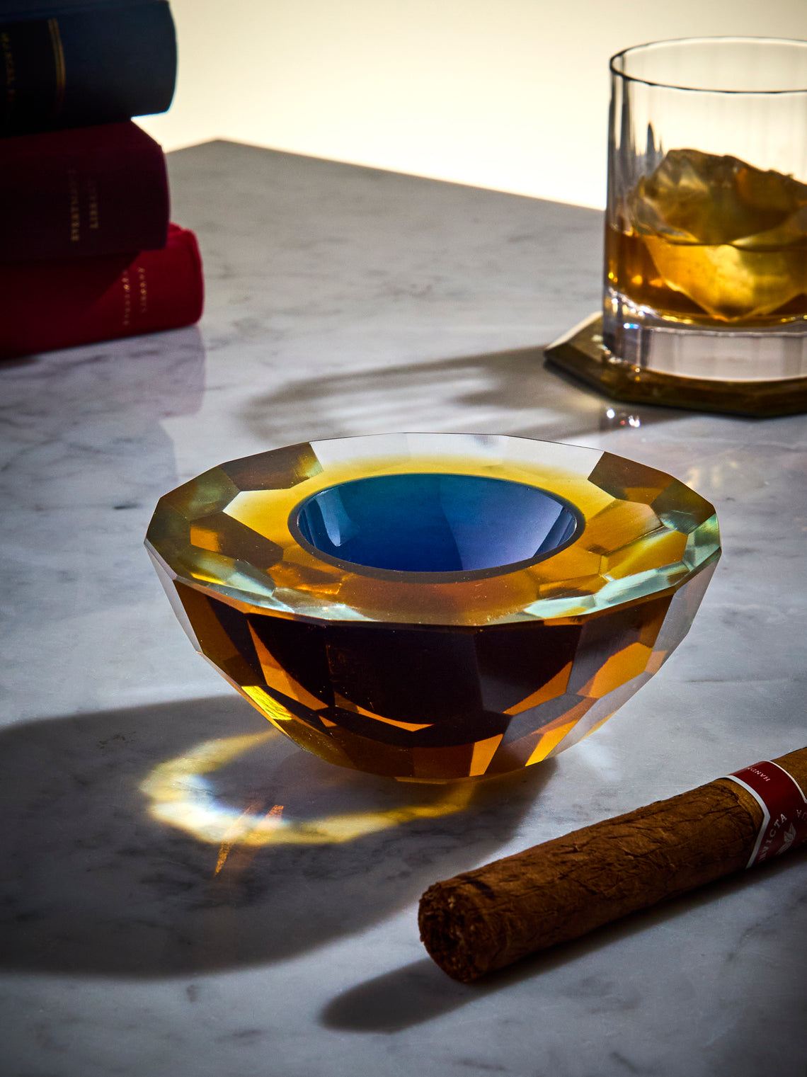 Antique and Vintage - 1970s Murano Glass Ashtray - Blue - ABASK