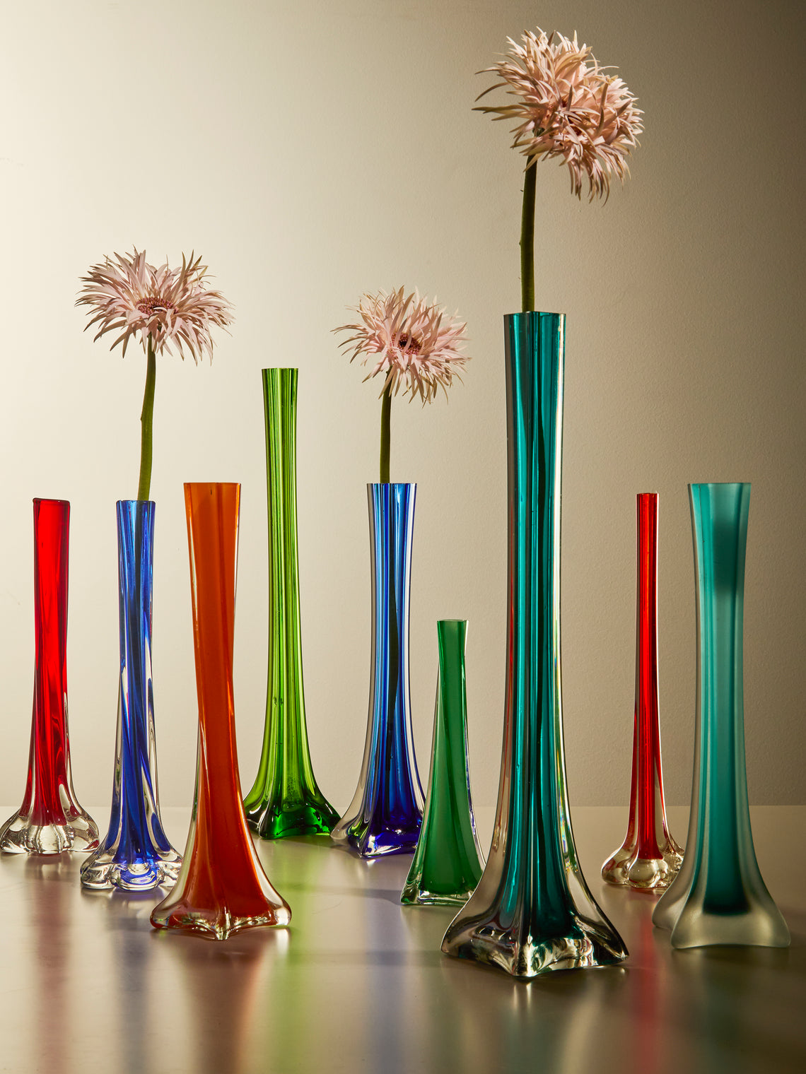 Antique and Vintage - 20th-Century Schneider Glass Bud Vases (Set of 9) - Multiple - ABASK