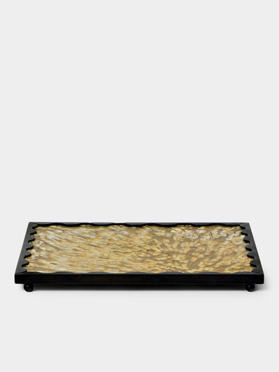 Droulers - Ondine Burnished Brass Tray (16in/40.5cm) - Brown - ABASK - 
