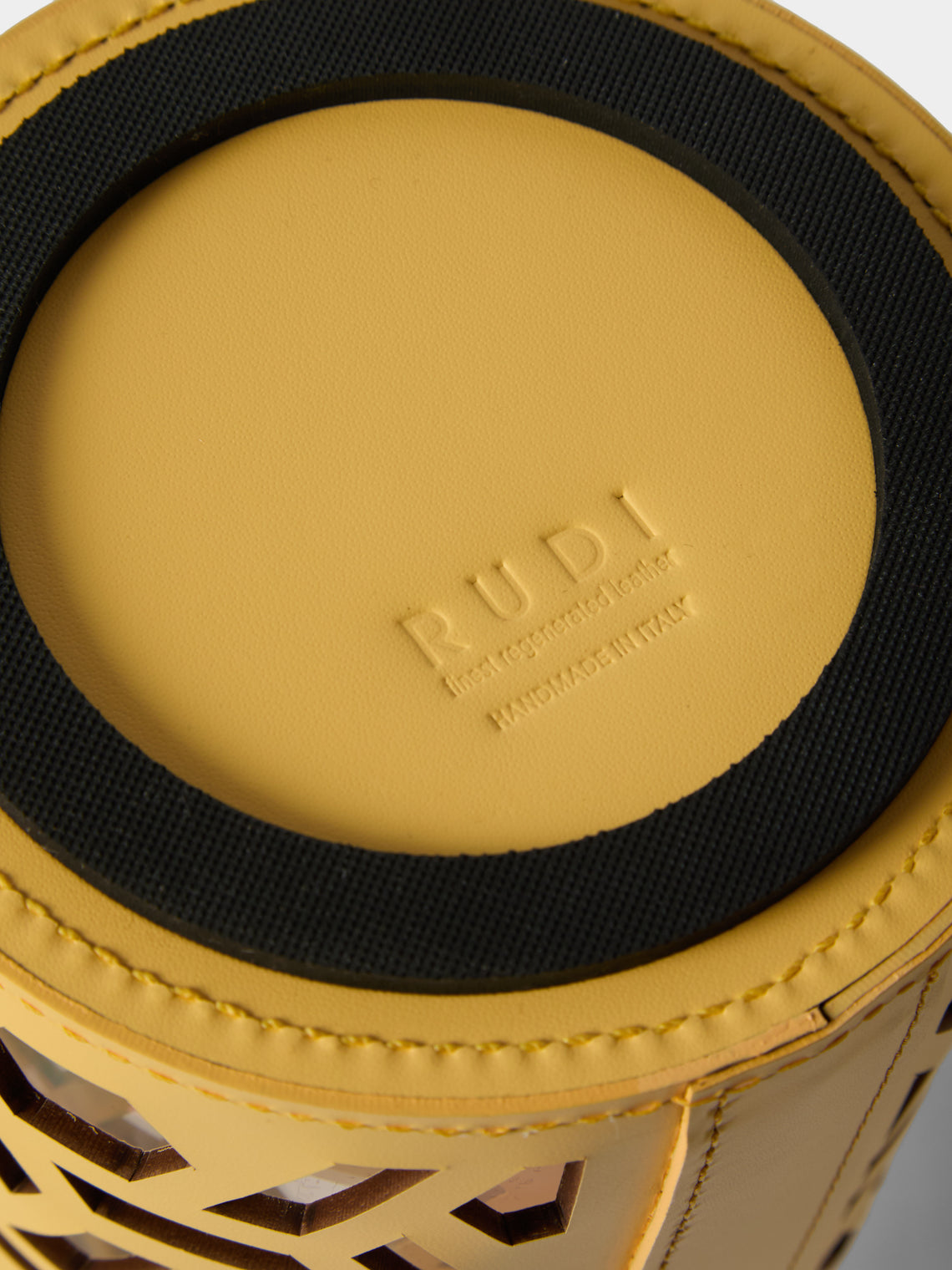 RUDI - Stelvio Leather Thermal Bottle Cooler - Yellow - ABASK