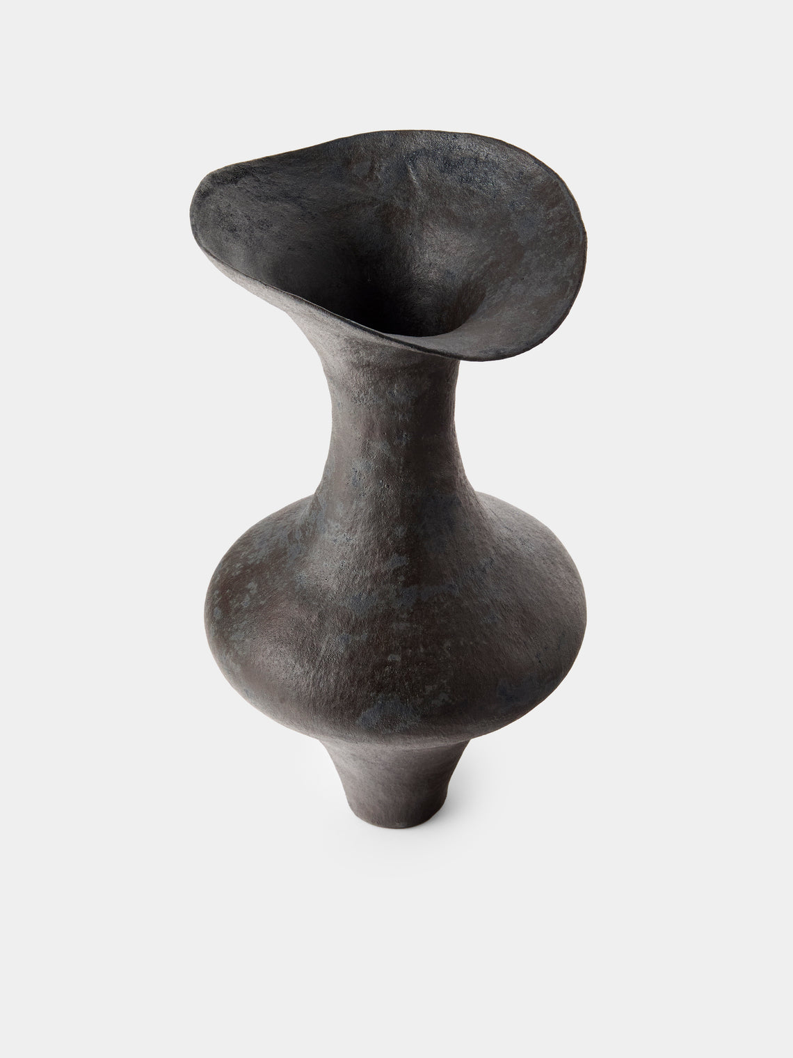 By Raffaella - Celia Hand-Coiled Stoneware Vase (12in/31cm) - Black - ABASK