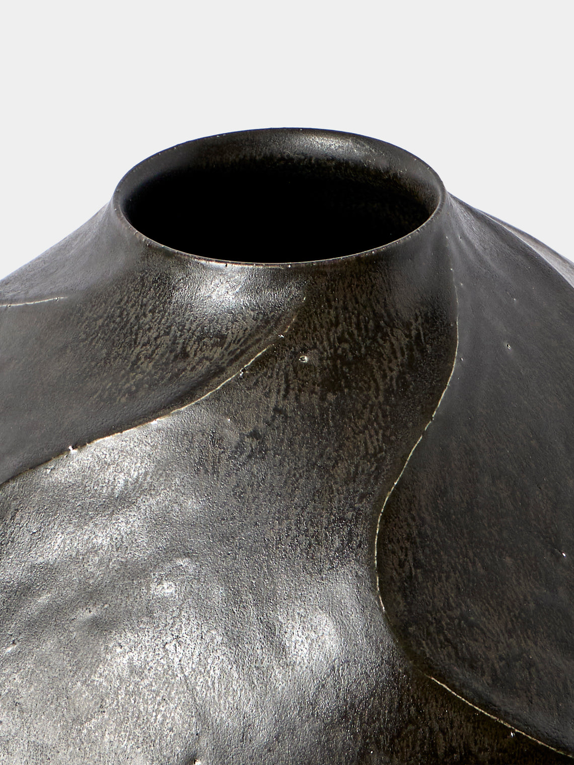 Lee Song-am - Black Clay Vase (13.5in/34cm) - Black - ABASK
