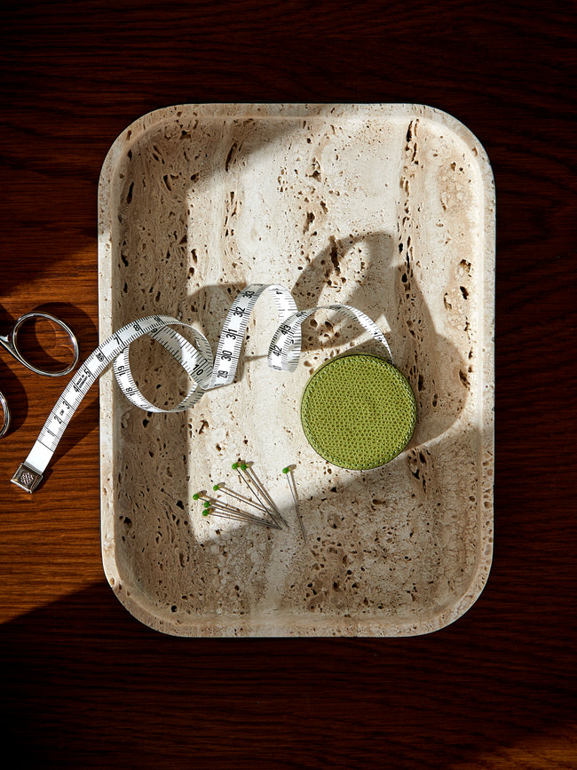 Giobagnara - Leather Pocket Roller Tape Measure - Green - ABASK