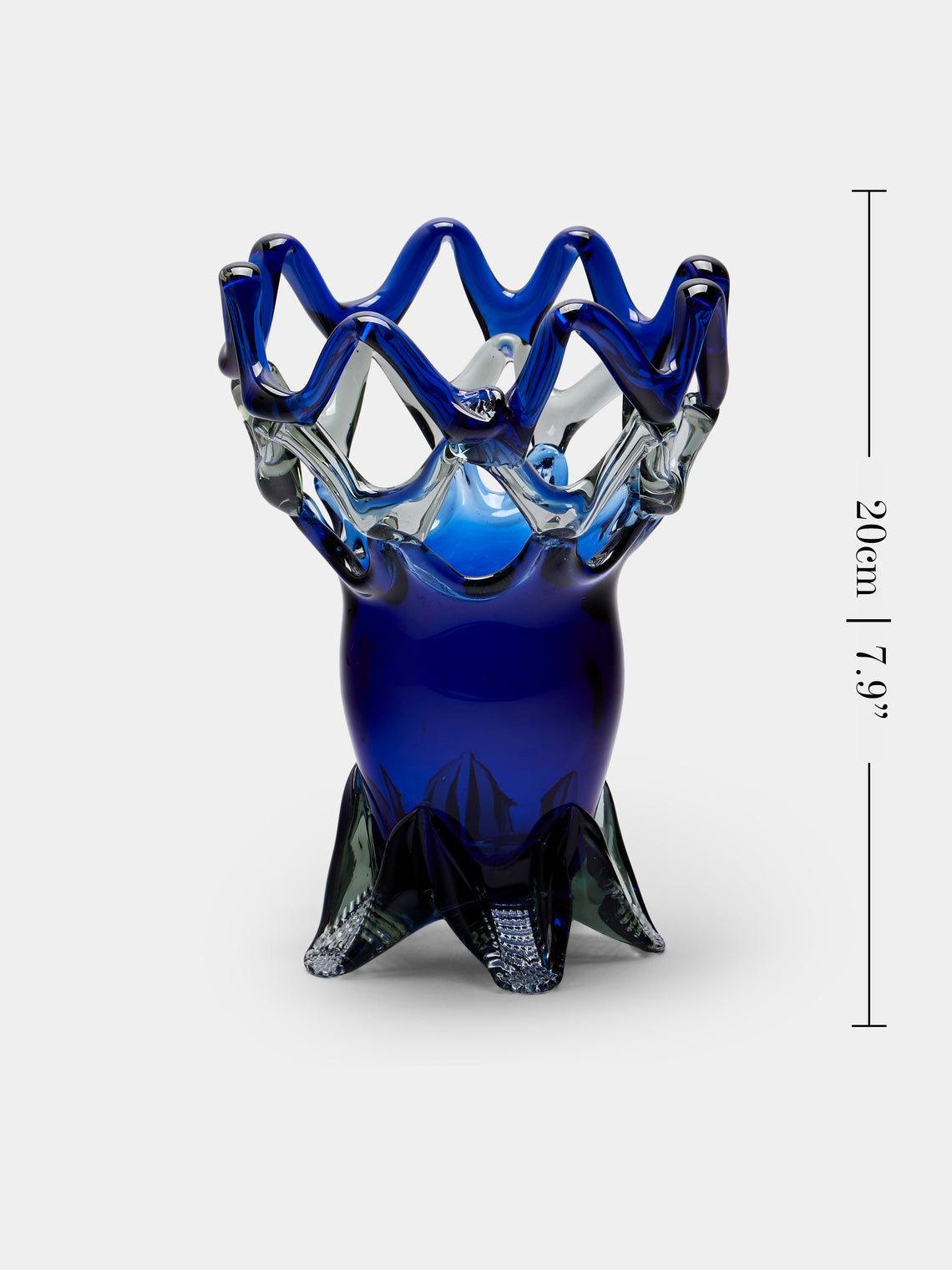 Antique and Vintage - Mid-Century Glass Vase - Blue - ABASK