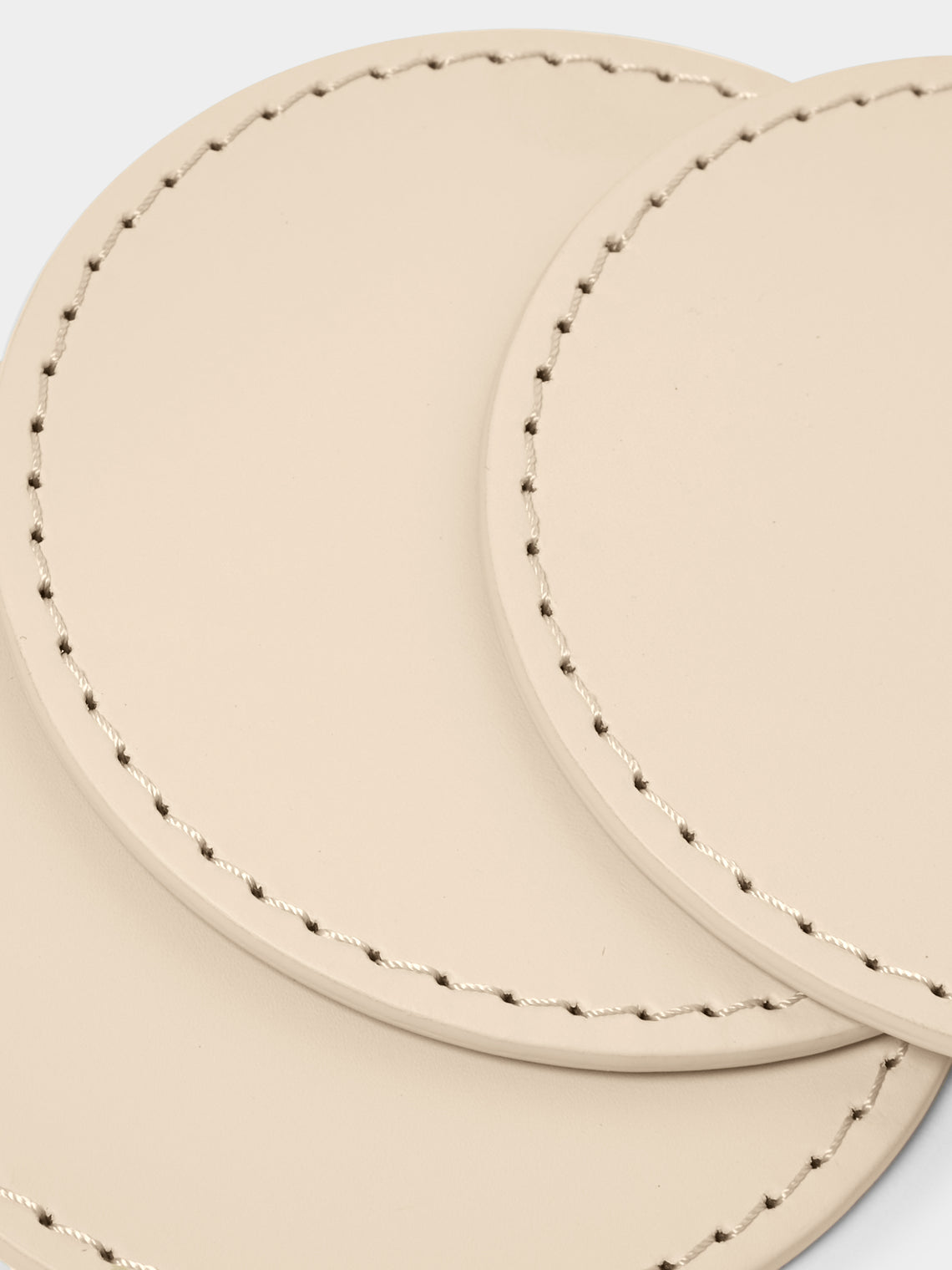 Riviere - Barcelona Water-Resistant Leather Coasters (Set of 10) - Ivory - ABASK