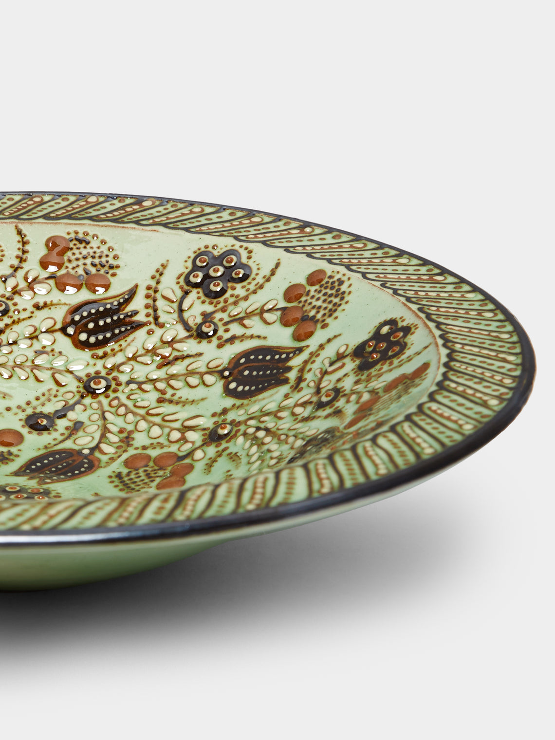 Poterie d’Évires - Flowers Hand-Painted Ceramic Large Serving Bowl -  - ABASK