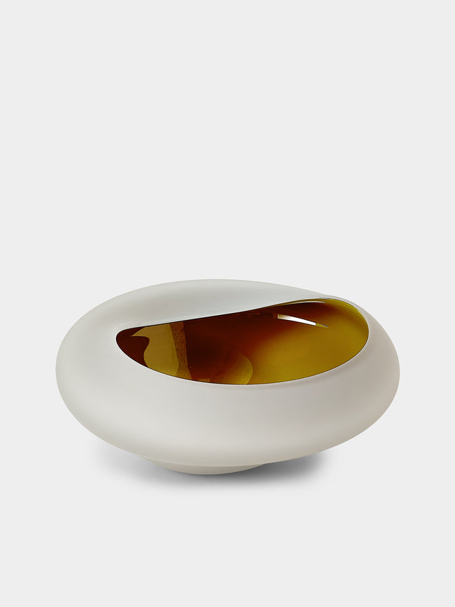 David Valner - Polypore Hand-Blown Glass Bowl (12in/30cm) - Gray - ABASK - 
