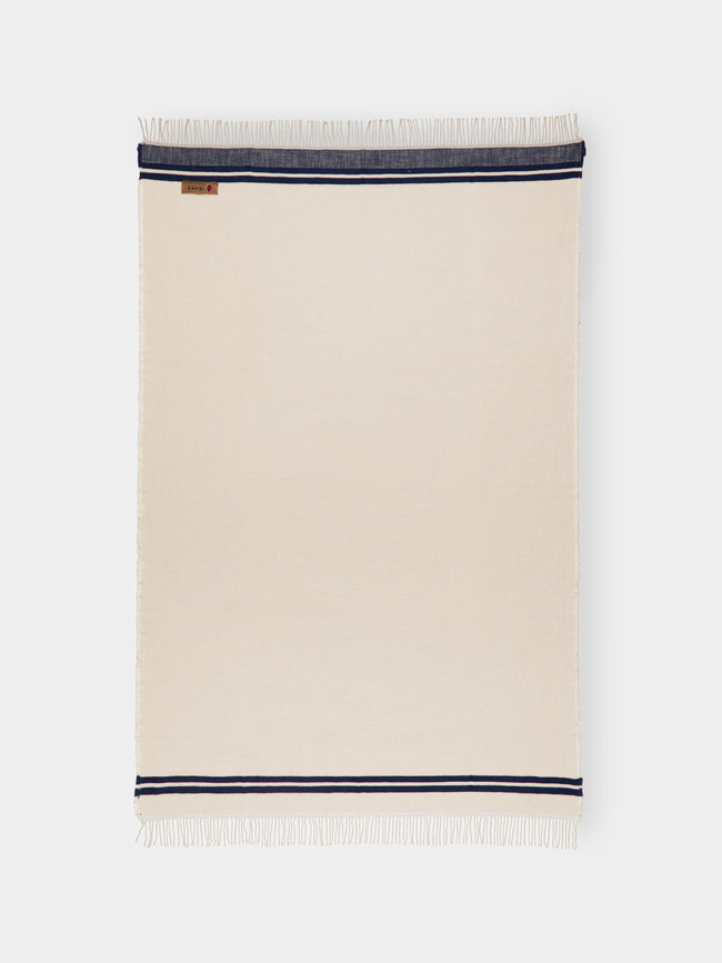 The House of Lyria - Occasione Cotton and Linen Throw (75in/1.9m) - Blue - ABASK - 