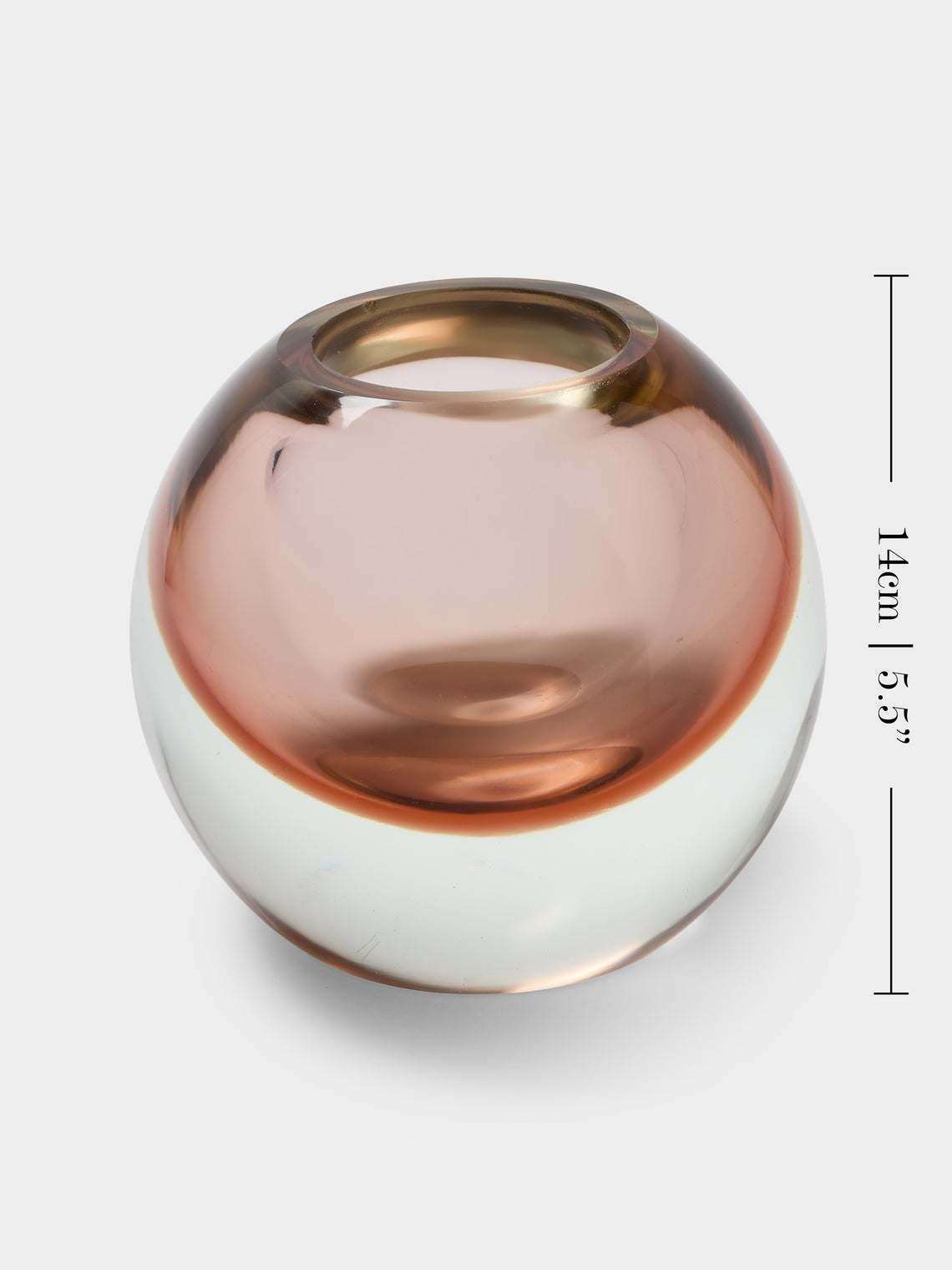 Antique and Vintage - 1950s Flavio Poli for Seguso Vetri d’Arte Murano Glass Ball Vase (6.5in/16cm) - Pink - ABASK