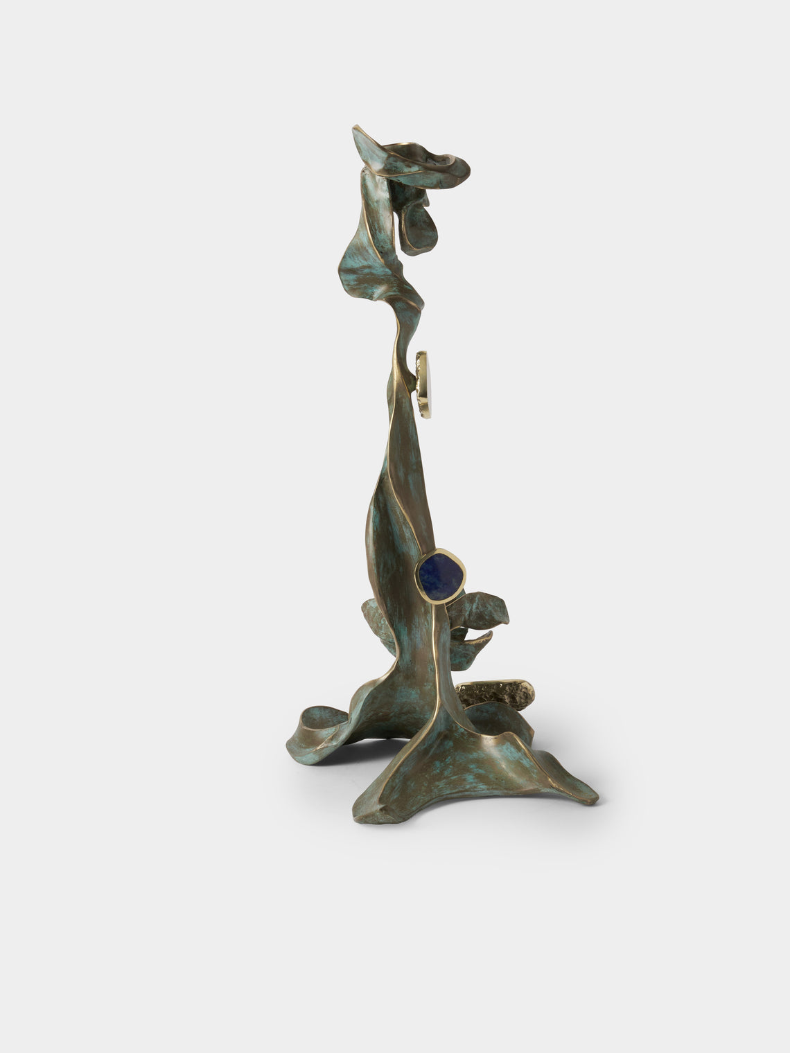Viya - Glory Lily Brass Large Candle Holder - Brass - ABASK