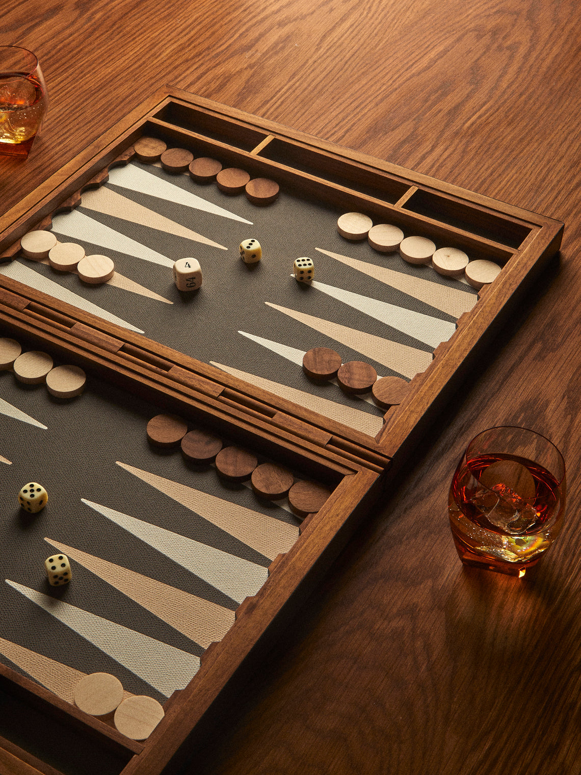 Giobagnara - Leather Backgammon Set - Brown - ABASK