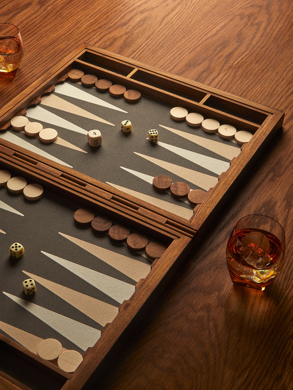 Giobagnara - Leather Backgammon Set - Brown - ABASK