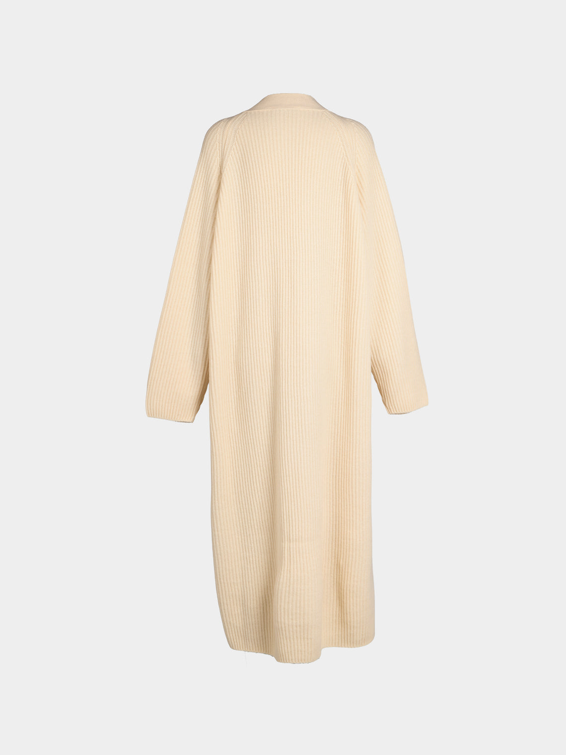 Dusan - Ribbed Wool Long Cardigan | One Size - Ivory - ABASK