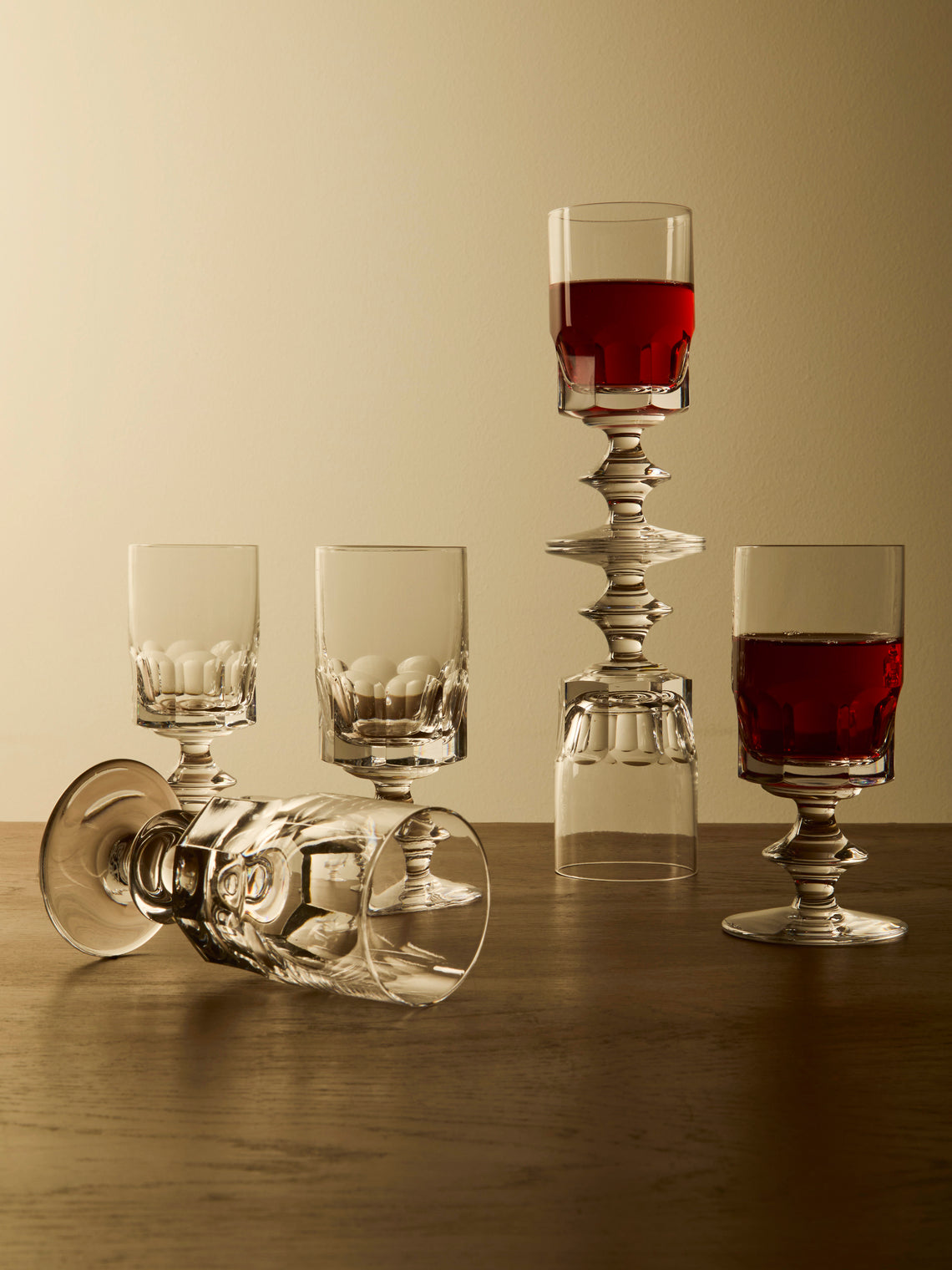 Antique and Vintage - Mid-Century Bayel Crystal Wine Glasses (Set of 6) - Clear - ABASK